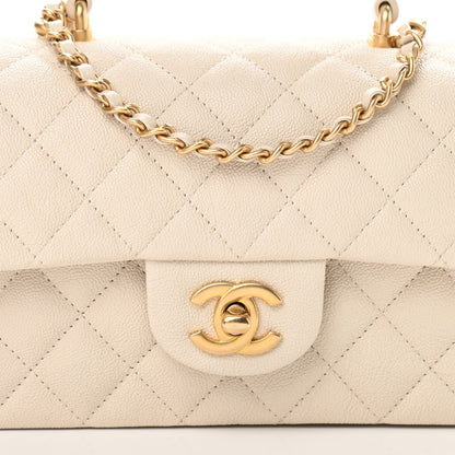 Chanel Caviar Quilted Mini Top Handle Rectangular Flap Beige 8 of 10