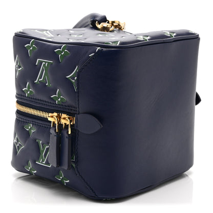 Louis Vuitton Lambskin Embossed Monogram Square Bag Blue Green 8 of 9