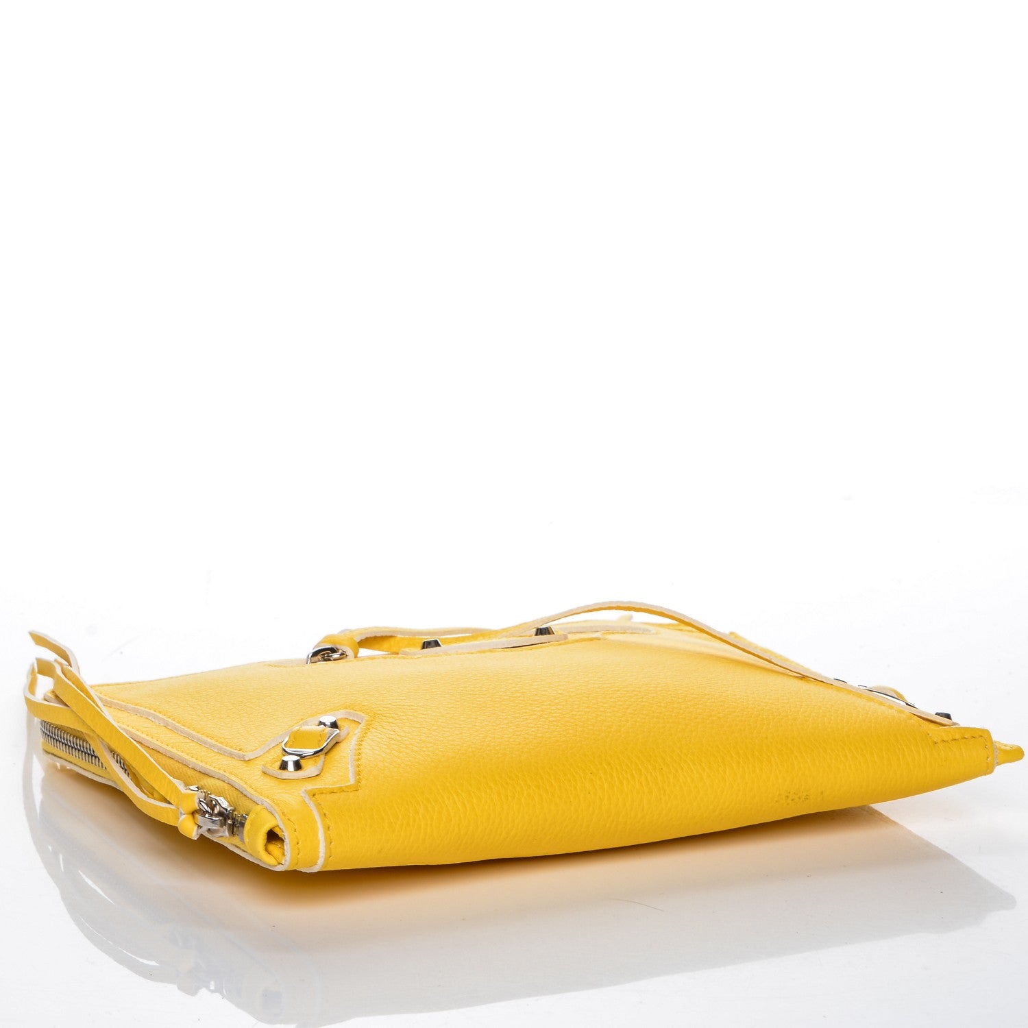 Balenciaga Agneau Arena Classic Hardware Small Pouch Jaune Soleil 4 of 7
