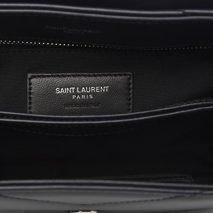 Saint Laurent Calfskin Y Quilted Monogram Toy Loulou Chain Satchel Medium Blue 7 of 9