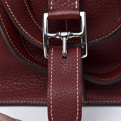 Hermes Taurillon Clemence Halzan 31 GM Rouge H 16 of 16