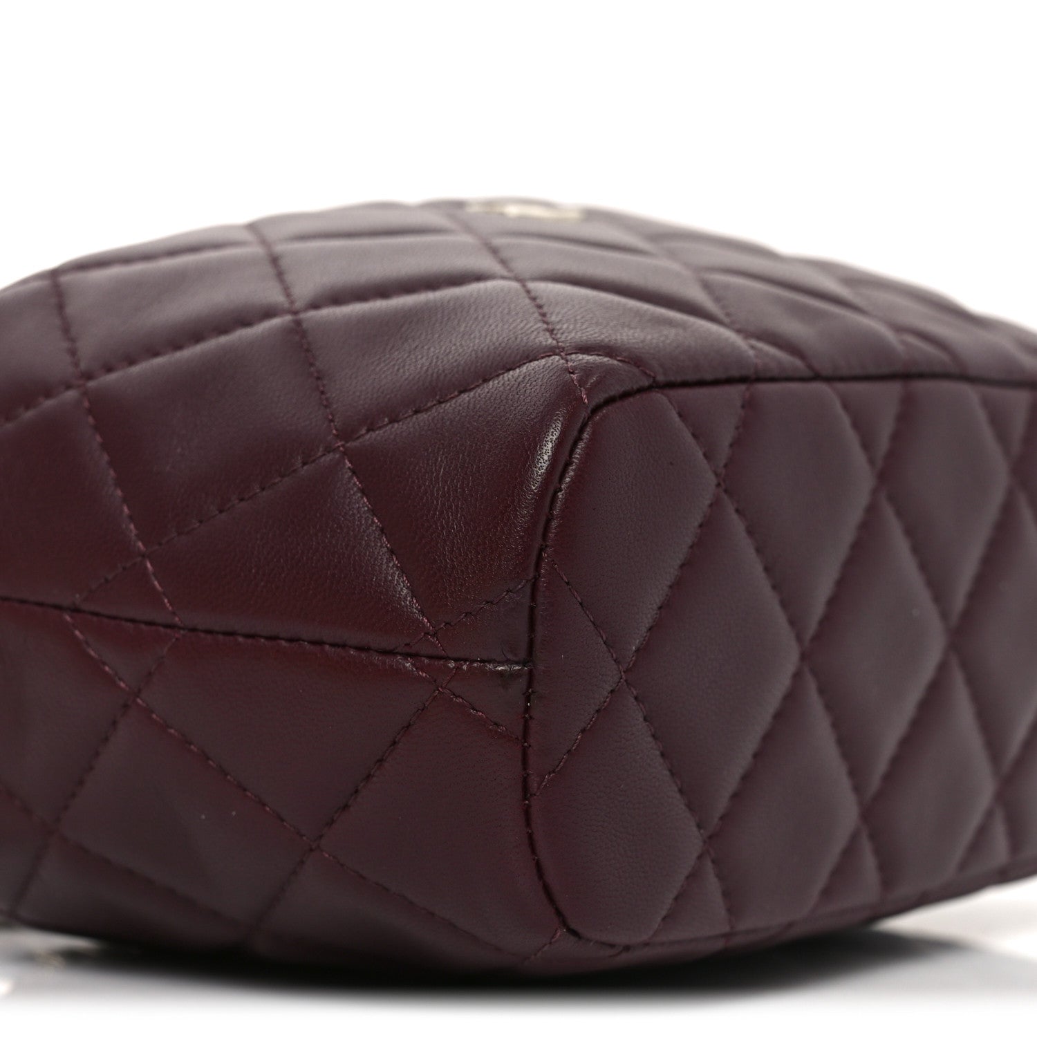 Chanel Lambskin Quilted Hobo Clutch With Chain Burgundy 16 of 21