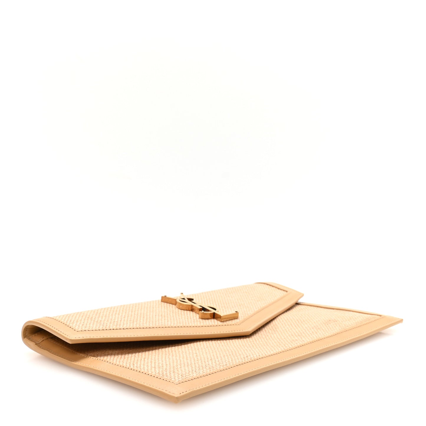 Micro Raffia Uptown Pouch Natural Hay Blush