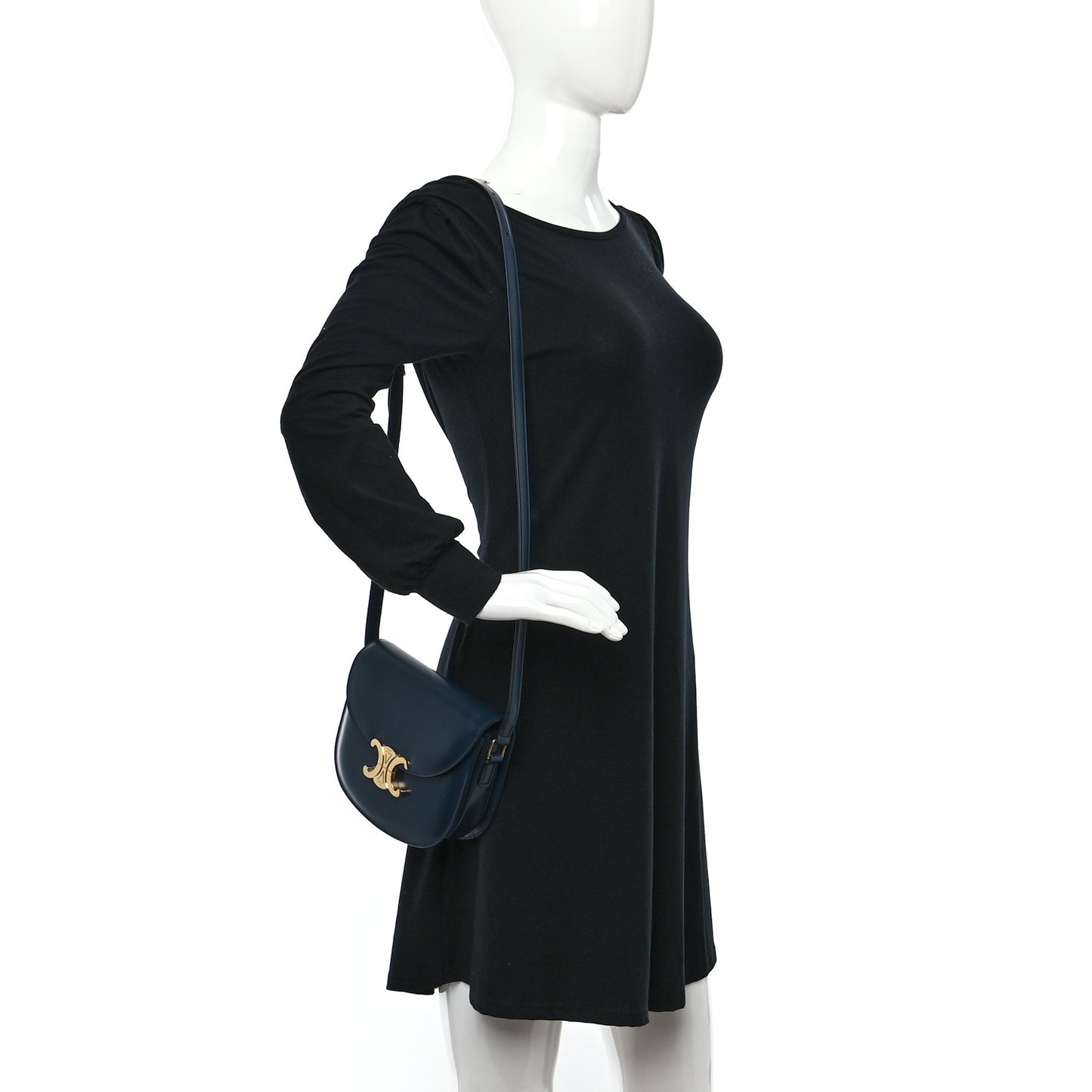 Shiny Calfskin Teen Besace Navy Blue
