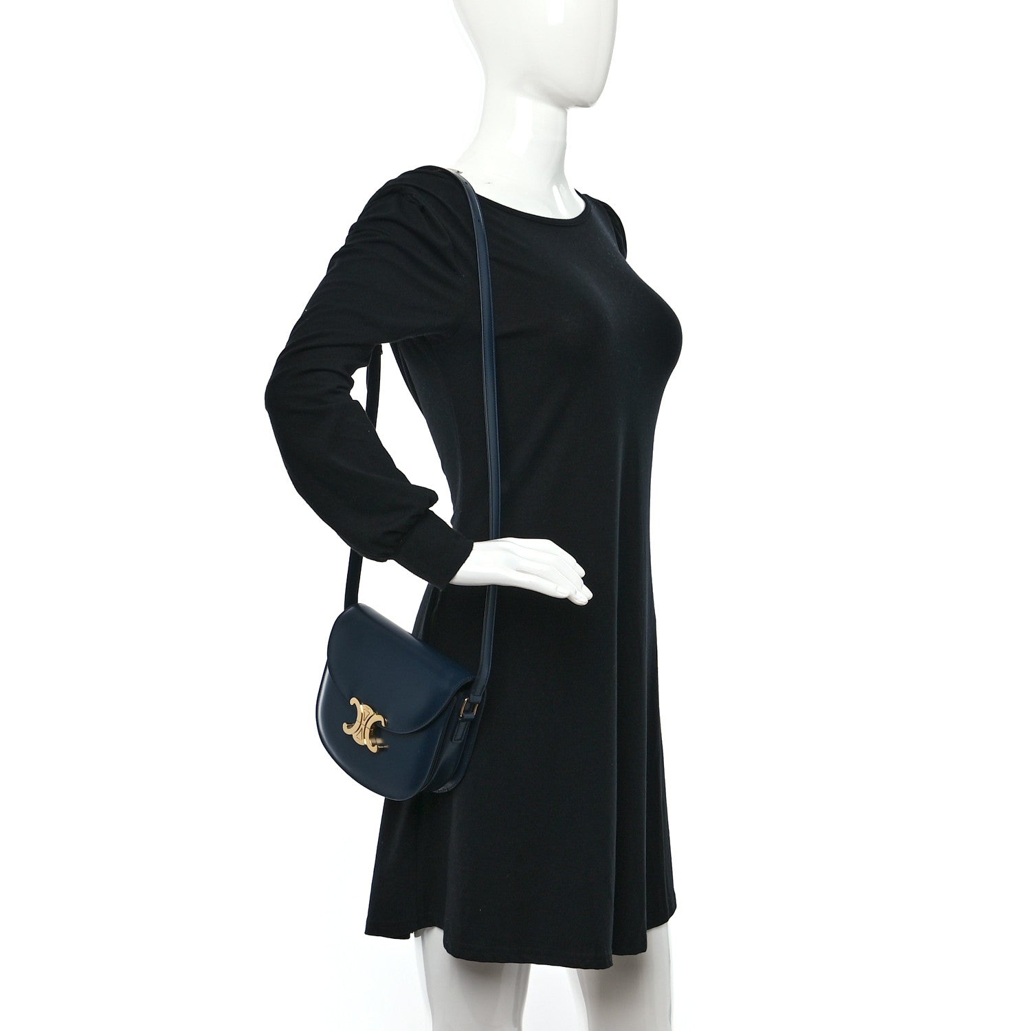 Celine Shiny Calfskin Teen Besace Navy Blue 2 of 9