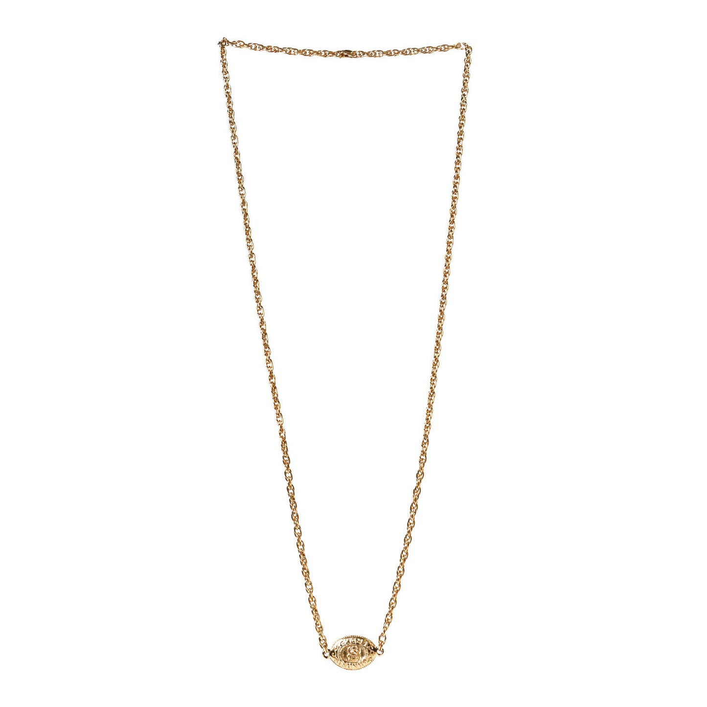 CC Medallion Chain Necklace Gold