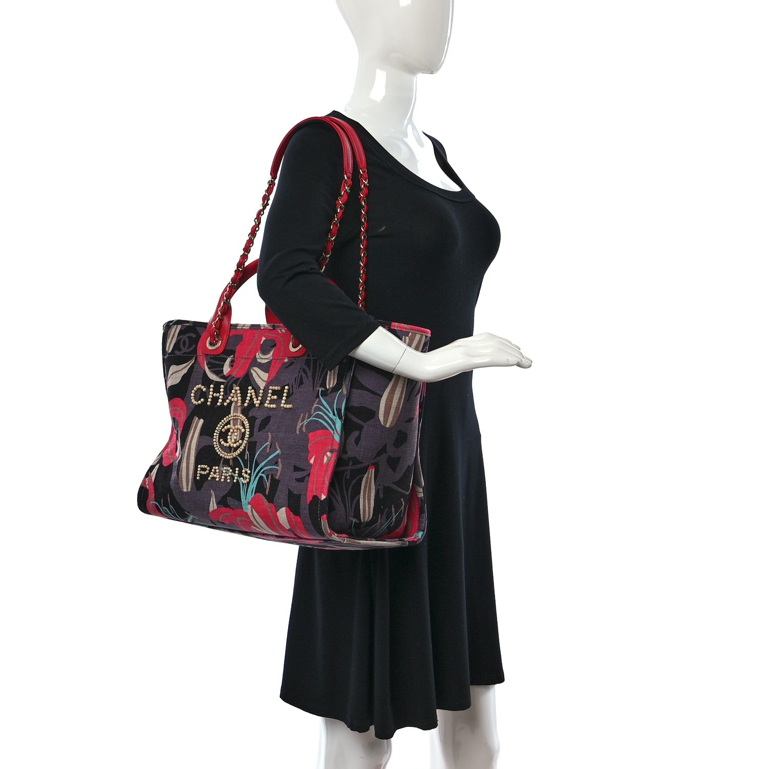 Chanel Velvet Calfskin Medium Deauville Tote Pink Multicolor 2 of 10