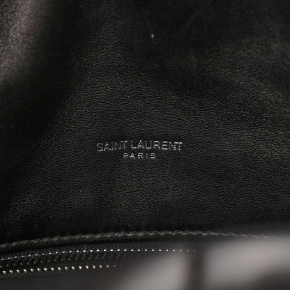 Saint Laurent Lambskin Quilted Medium Loulou Puffer Monogram Chain Satchel Black 6 of 13