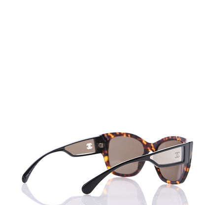 Chanel Acetate 18K White Gold Butterfly Sunglasses 5429 Dark Tortoise 4 of 8