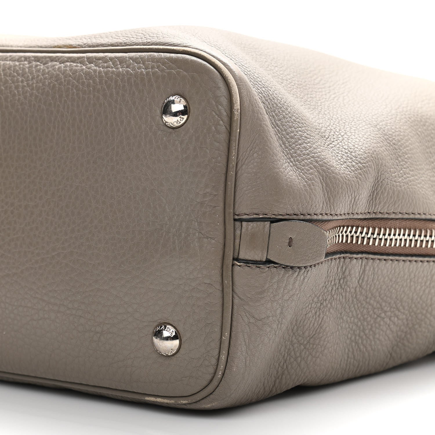 Prada Vitello Daino Side Zip Tote Argilla 10 of 12