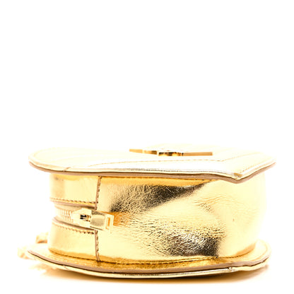 Saint Laurent Metallic Calfskin Matelasse Chevron Monogram Small Love Heart Chain Bag Gold 4 of 10
