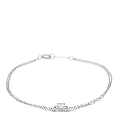 Tiffany Platinum Diamond .17ct Double Chain Solitaire Bracelet 1 of 3