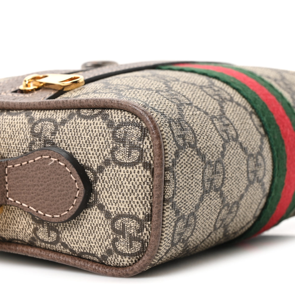 Gucci GG Supreme Monogram Web Mini Ophidia Shoulder Bag Brown 9 of 11