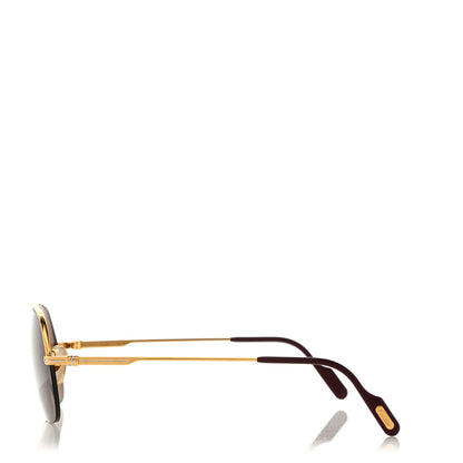 Cartier Metal 61mm Aviator Sunglasses Gold 3 of 10