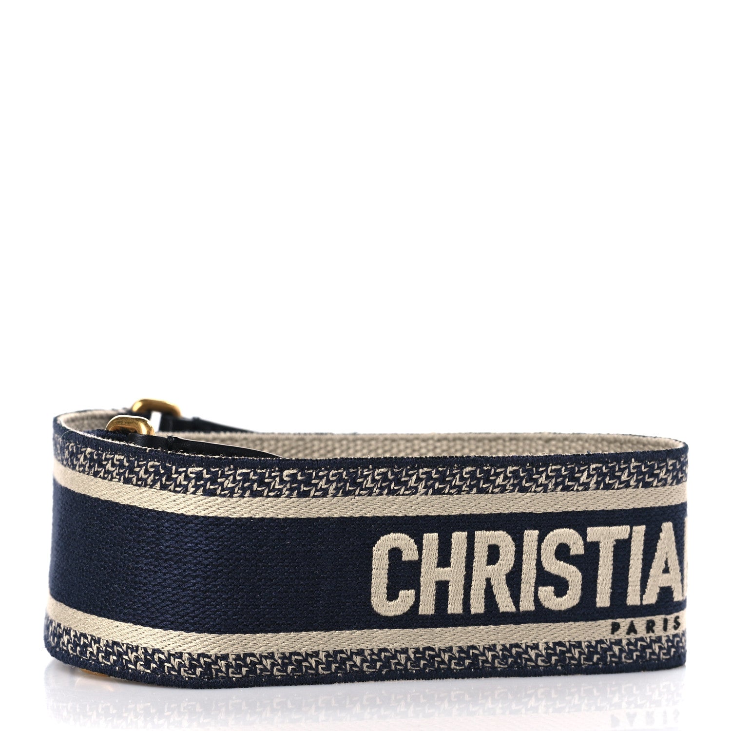 Christian Dior Canvas Embroidered Shoulder Strap Blue 3 of 6
