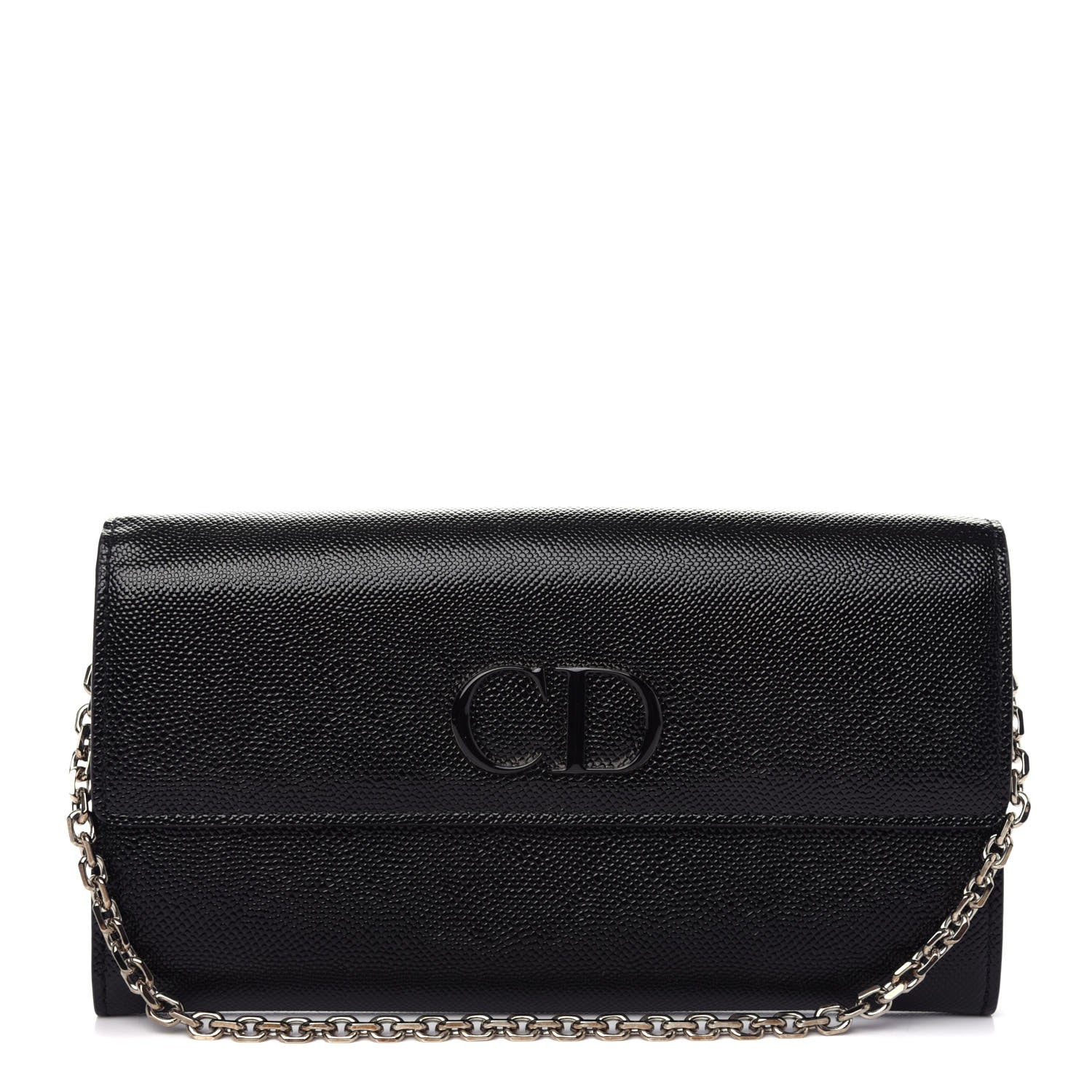 Christian Dior Grained Calfskin Mania Rendez-Vous Chain Wallet Black 1 of 9