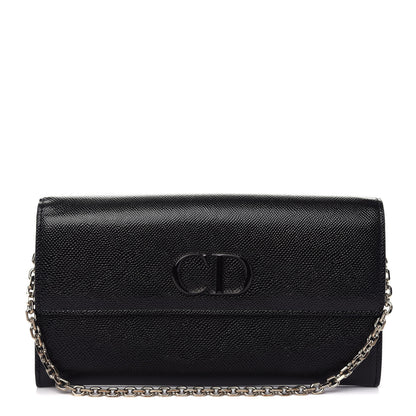 Christian Dior Grained Calfskin Mania Rendez-Vous Chain Wallet Black 1 of 9