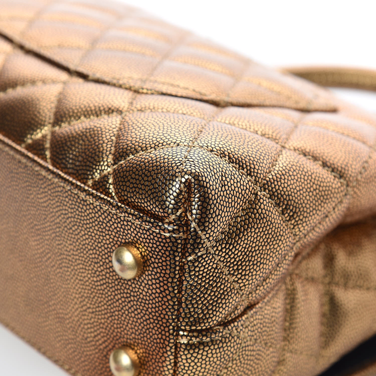 Chanel Metallic Caviar Quilted Mini Coco Handle Flap Gold 11 of 13
