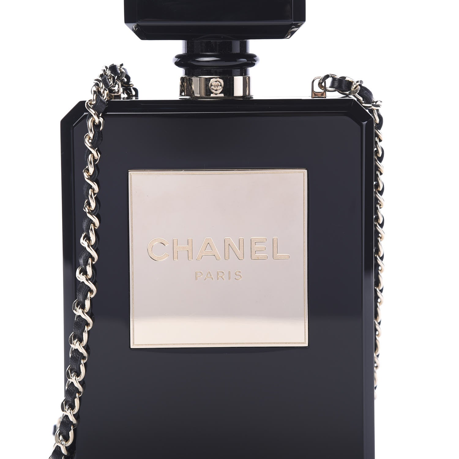 Chanel Plexiglass Perfume Bottle Clutch Black 11 of 11