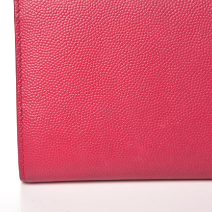 Saint Laurent Grain De Poudre Classic Monogram Cassandre Wallet Fuchsia 22 of 38