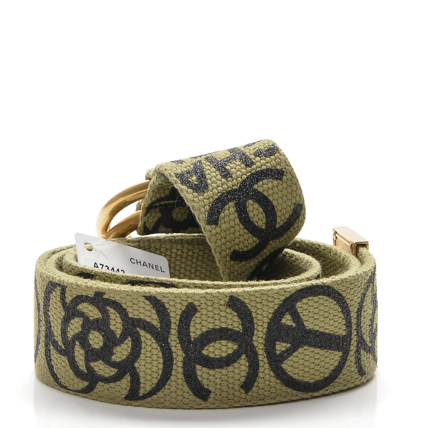 Canvas CC Logo Belt 90 36 Khaki