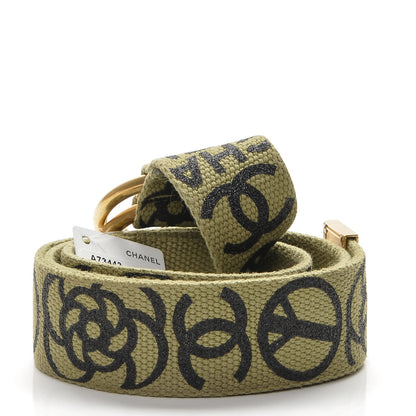 Chanel Canvas CC Logo Belt 90 36 Khaki 3 of 7