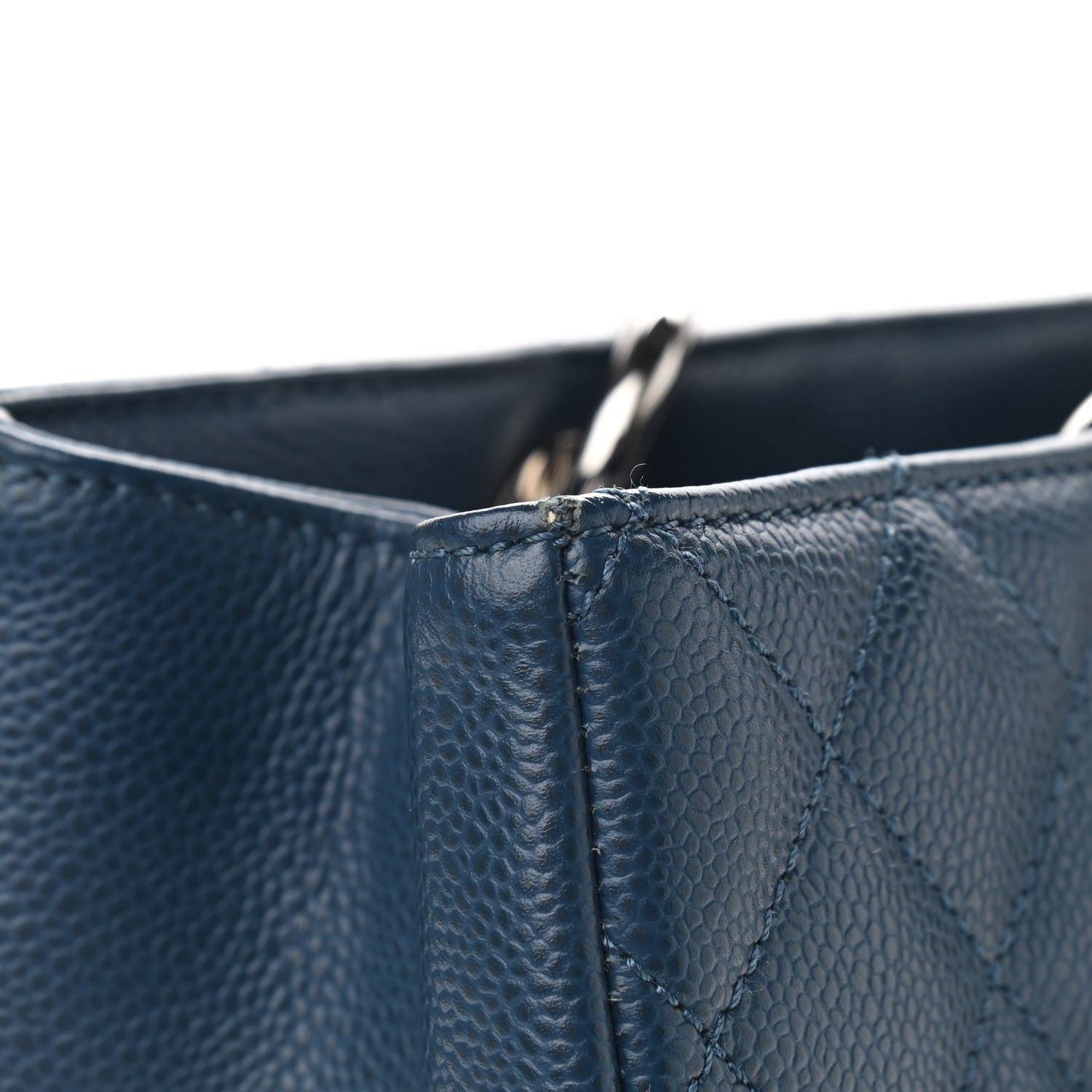 Chanel Caviar Quilted Grand Shopping Tote GST Dark Navy Blue 9 of 11