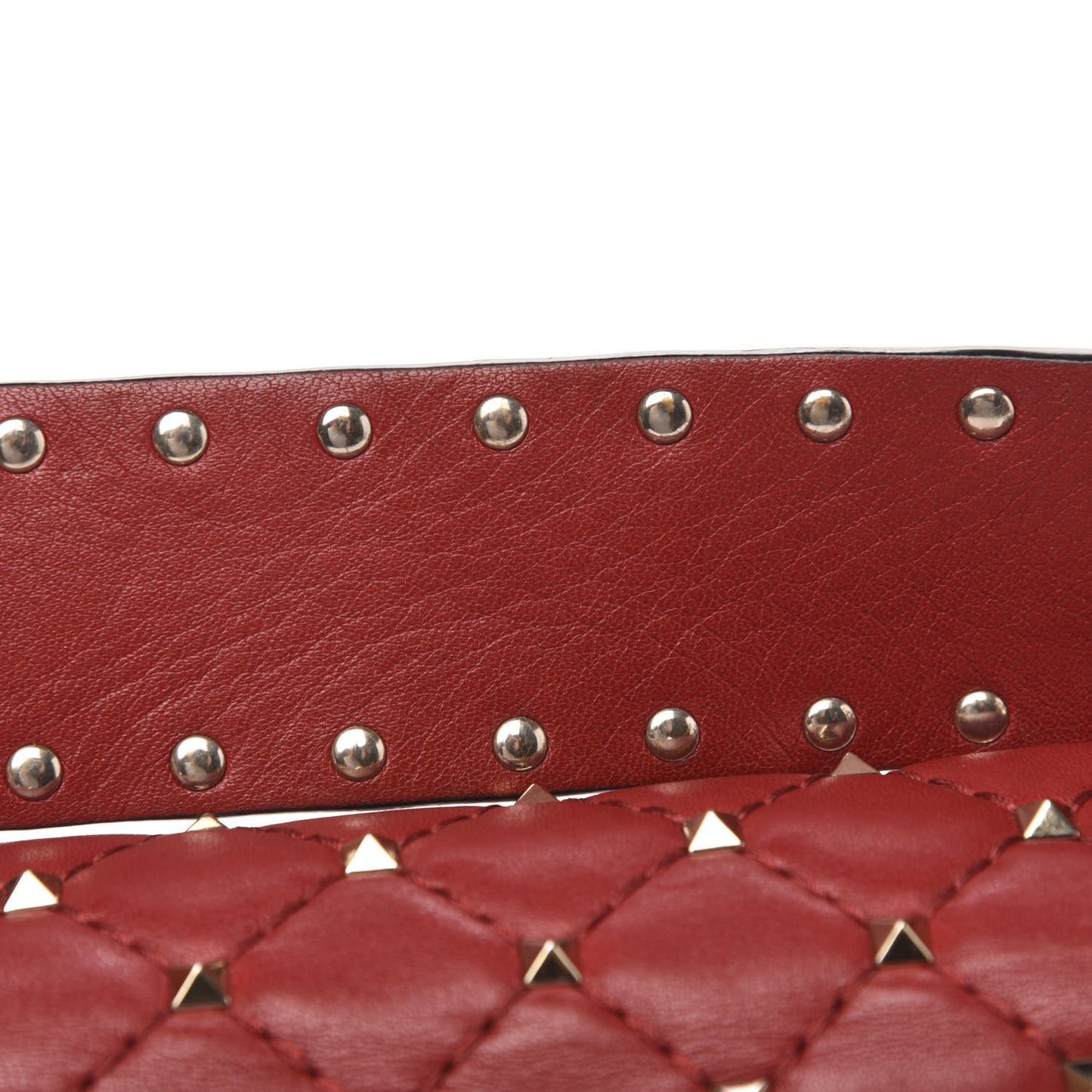 Nappa Medium Rockstud Spike Shoulder Bag Rosso Valentino