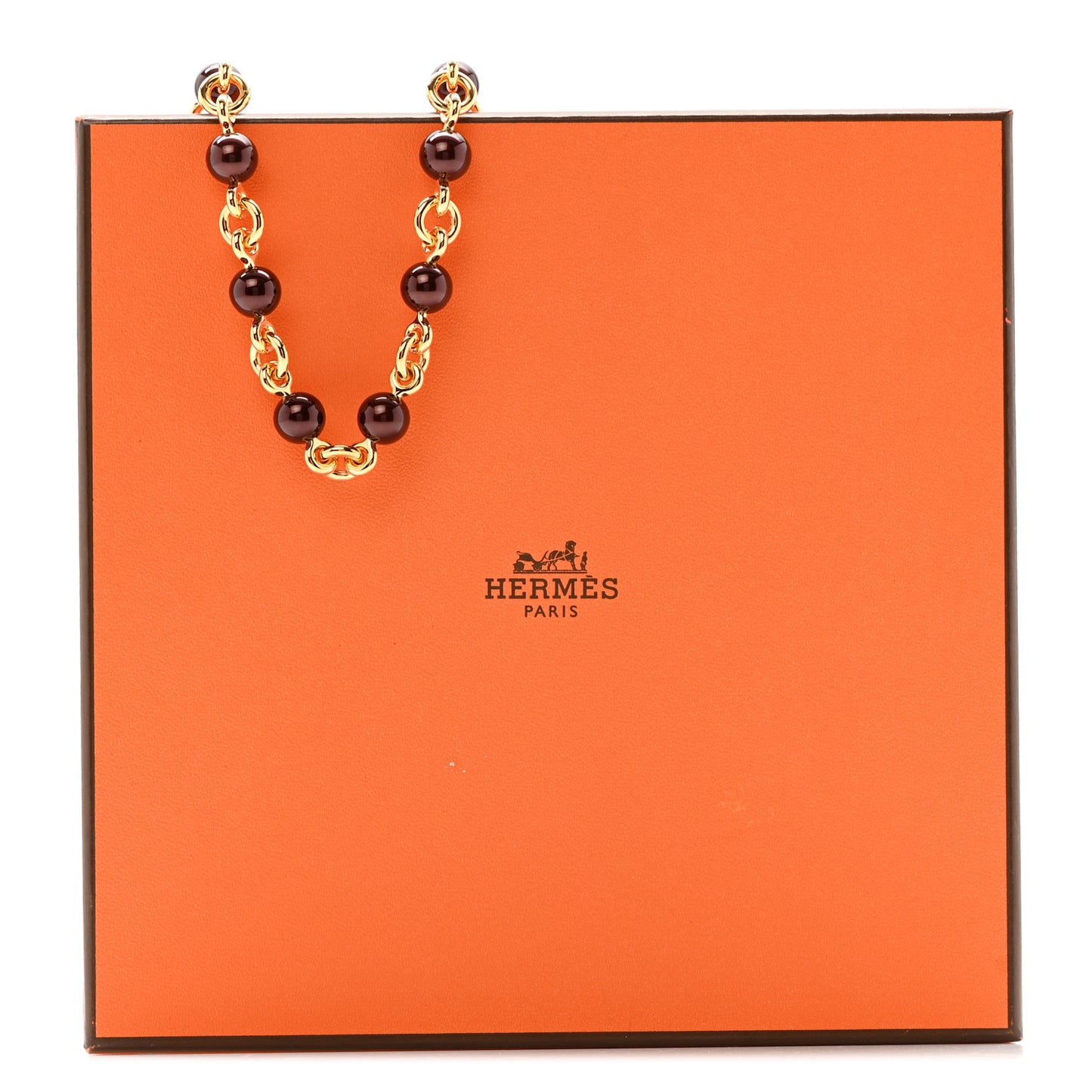 Bead Chain Etrier Choker Necklace Gold