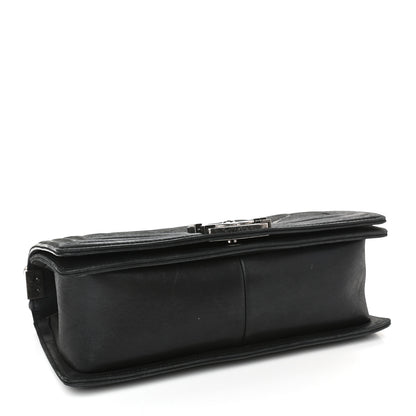 Chanel Iridescent Calfskin Embellished Double Stitch Medium Boy Flap Black 4 of 11