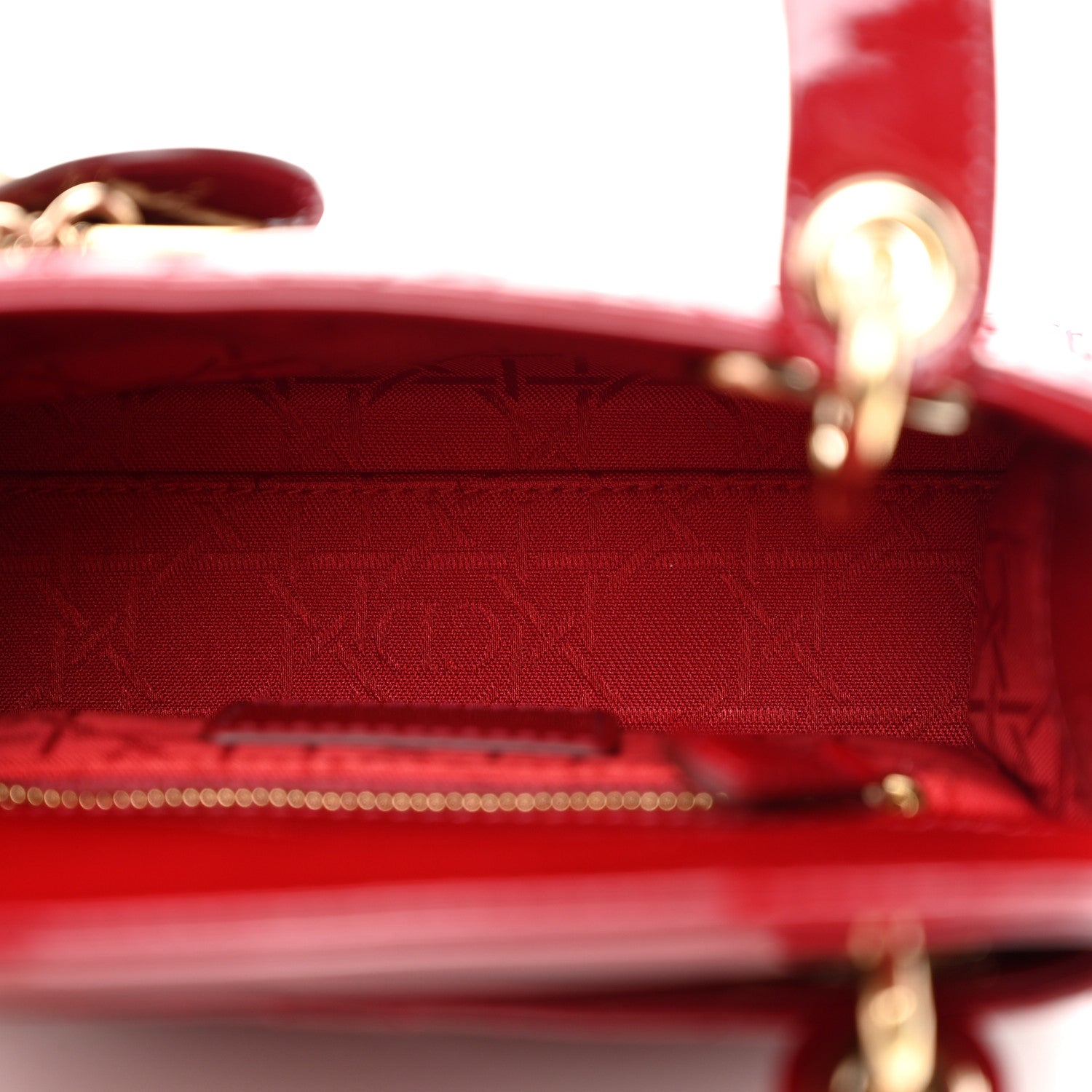 Christian Dior Patent Cannage Mini Lady Dior Red 5 of 10