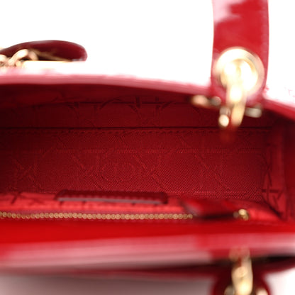Christian Dior Patent Cannage Mini Lady Dior Red 5 of 10