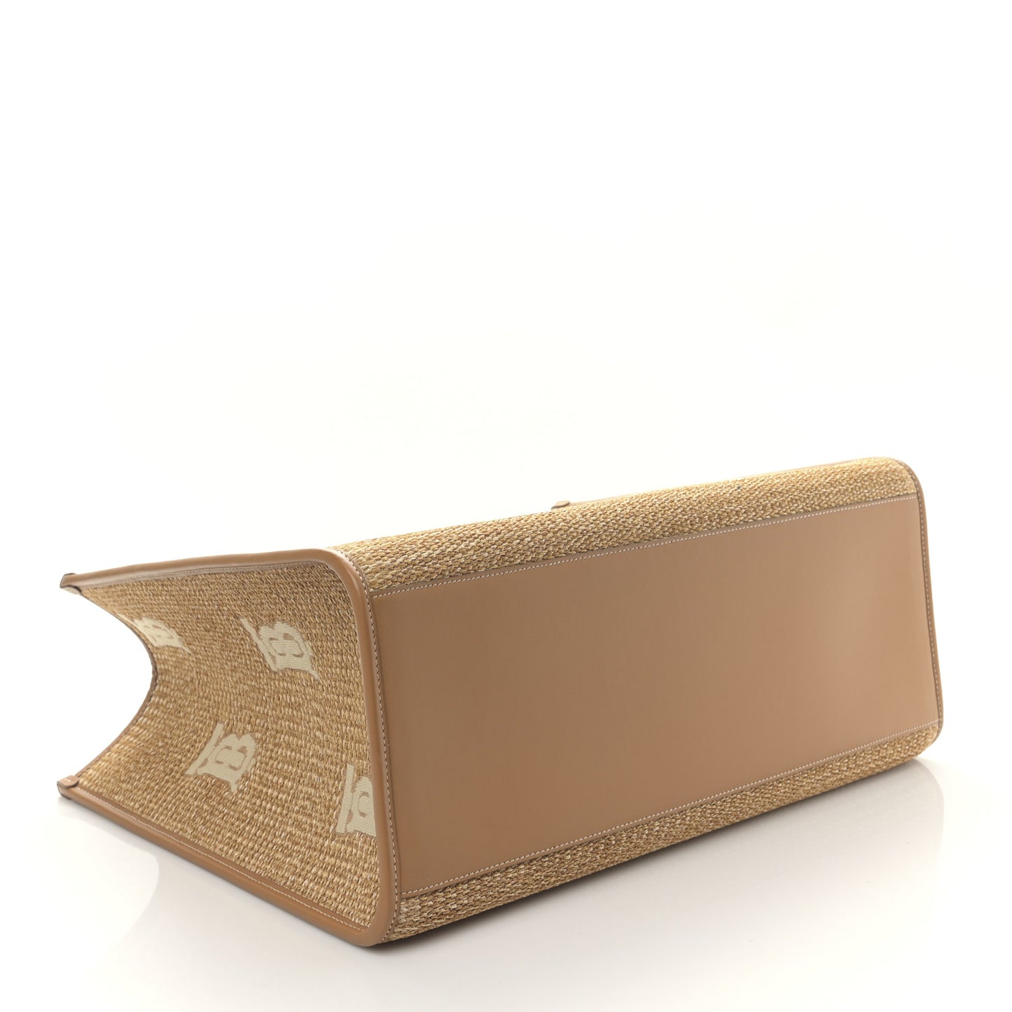 Raffia Calfskin Large Freya Tote Natural