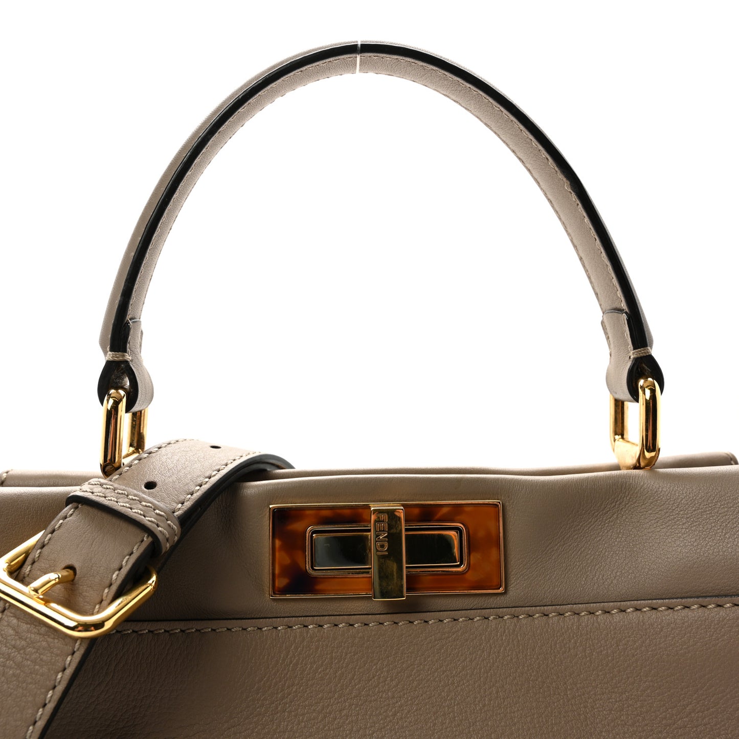 Vitello Seta Plexiglass Tortoise Medium Peekaboo Iconic Satchel Tortora