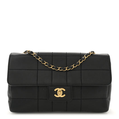 Chanel Lambskin Stitched Chocolate Bar Single Flap Black 1 of 13