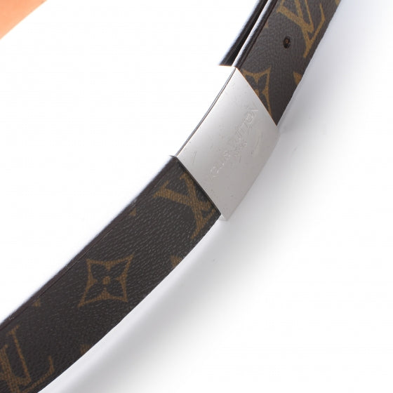 Monogram Belt w Silver Buckle 90 36