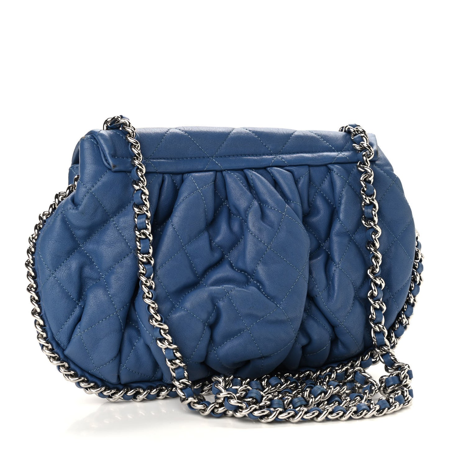 Washed Lambskin Chain Around Medium Messenger Blue
