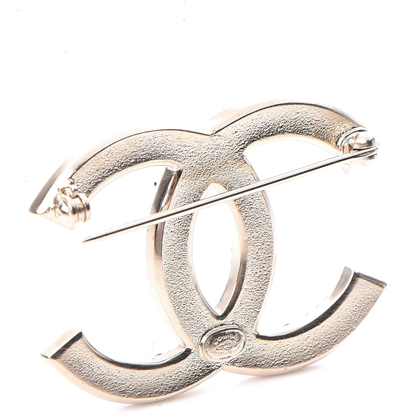 Crystal CC Brooch Light Gold