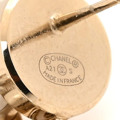 Chanel Pearl Large CC Drop Earrings Gold 4 of 4