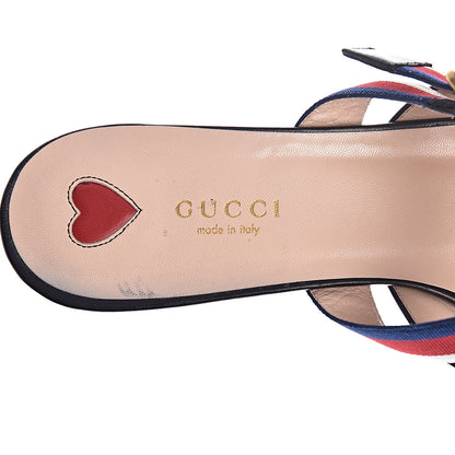 Gucci Malaga Kid Sylvie Web Bamboo Low Heel Mules 40 Black 8 of 14