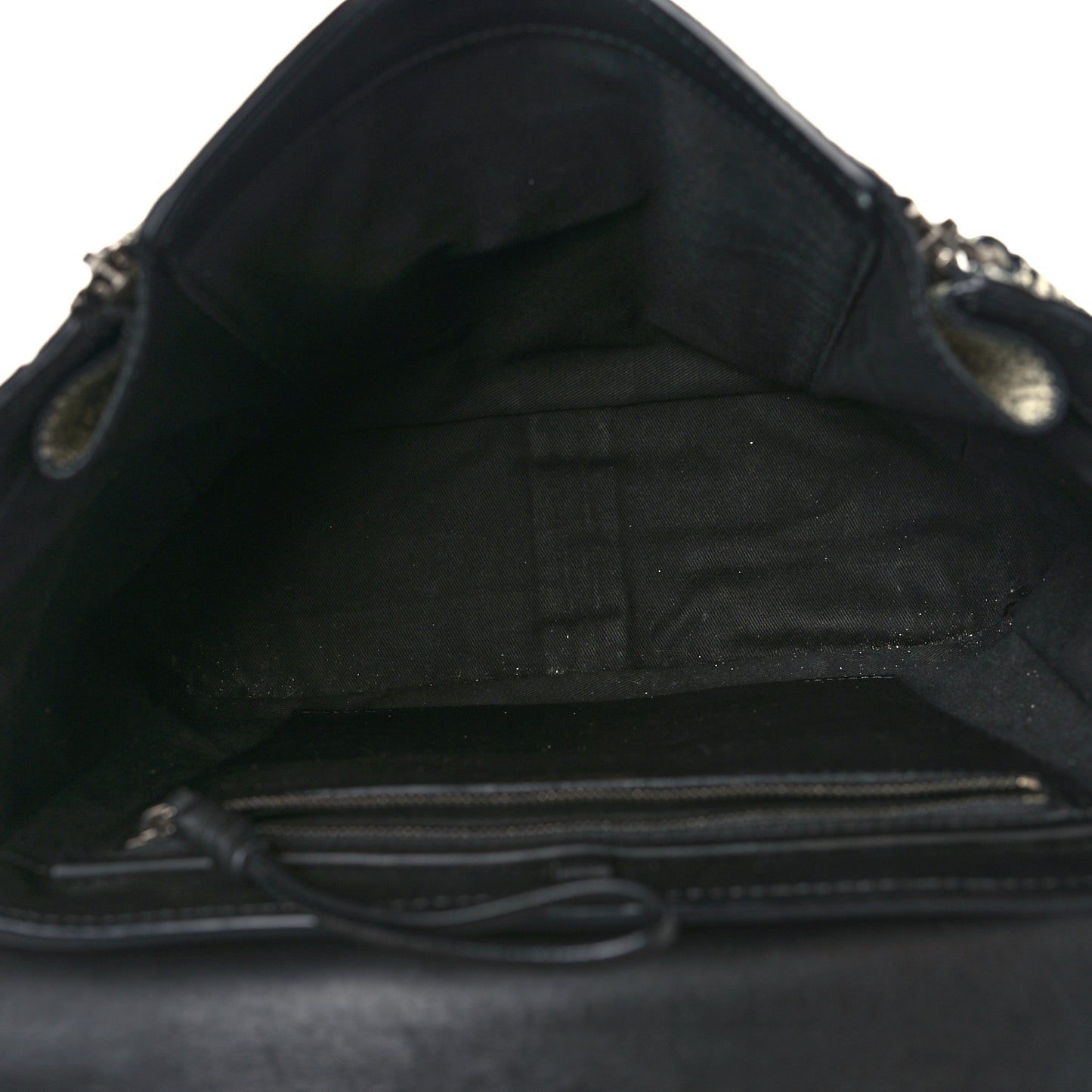 Cracked Lambskin Large Pashli Satchel Black White