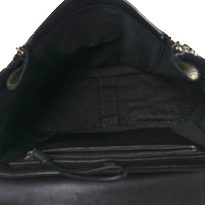 3.1 Phillip Lim Cracked Lambskin Large Pashli Satchel Black White 5 of 9