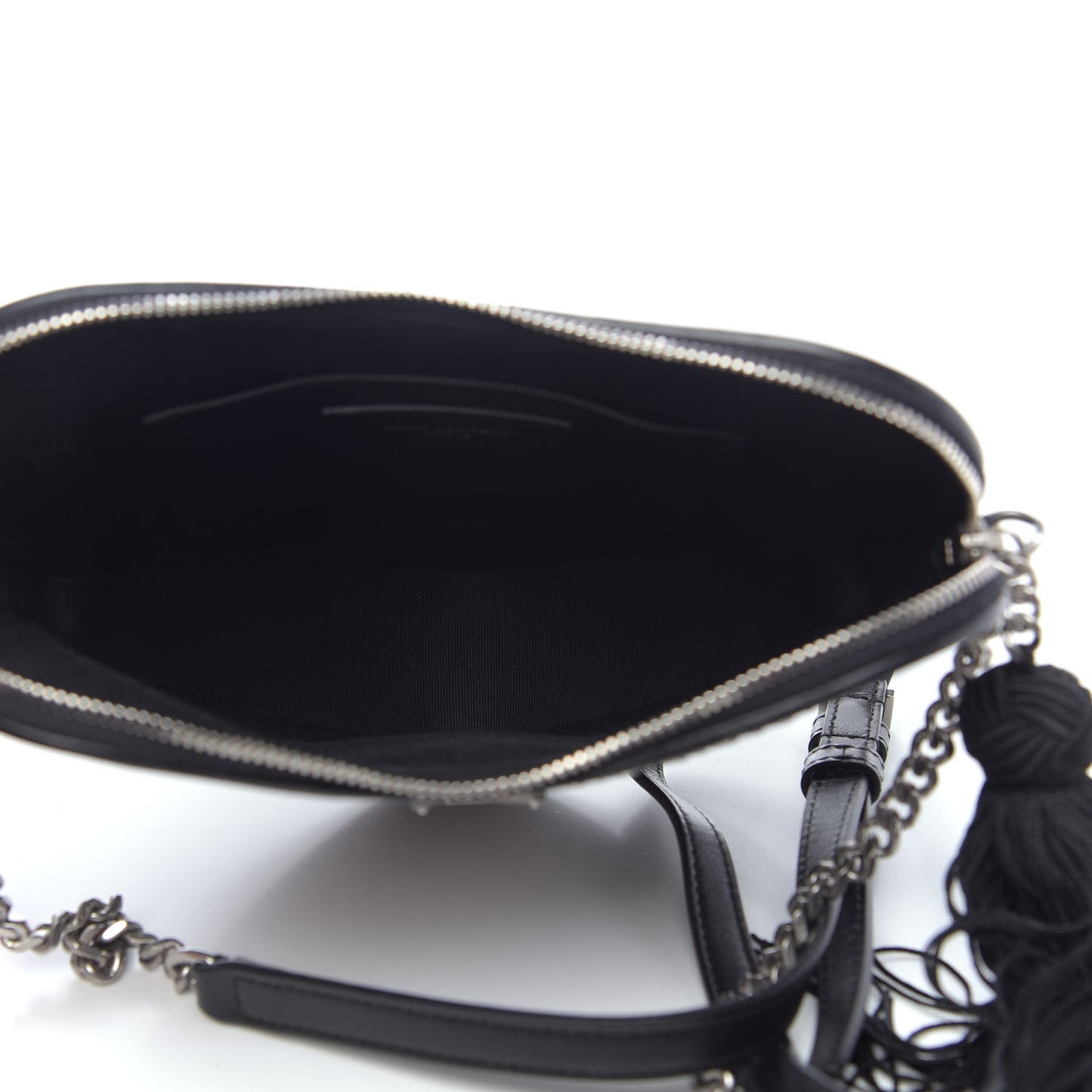 Calfskin Studded Monogram Heart Shoulder Bag Black
