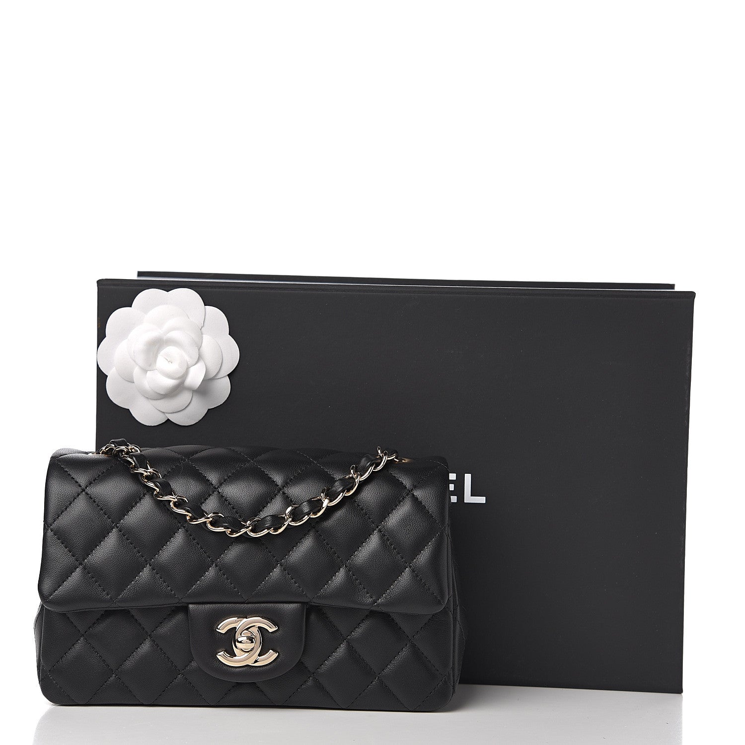 Chanel Lambskin Quilted Mini Rectangular Flap Black 10 of 10