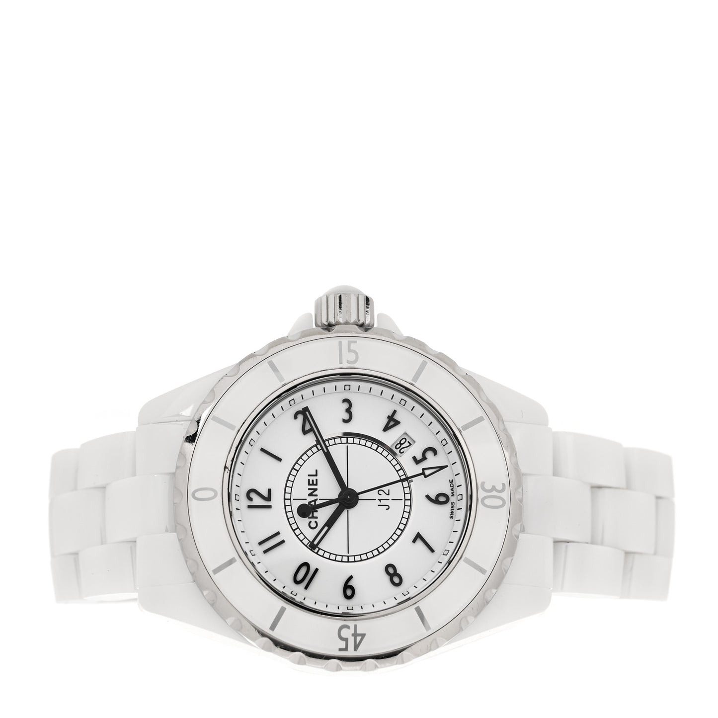 Stainless Steel Ceramic 33mm J12 Quartz Watch White