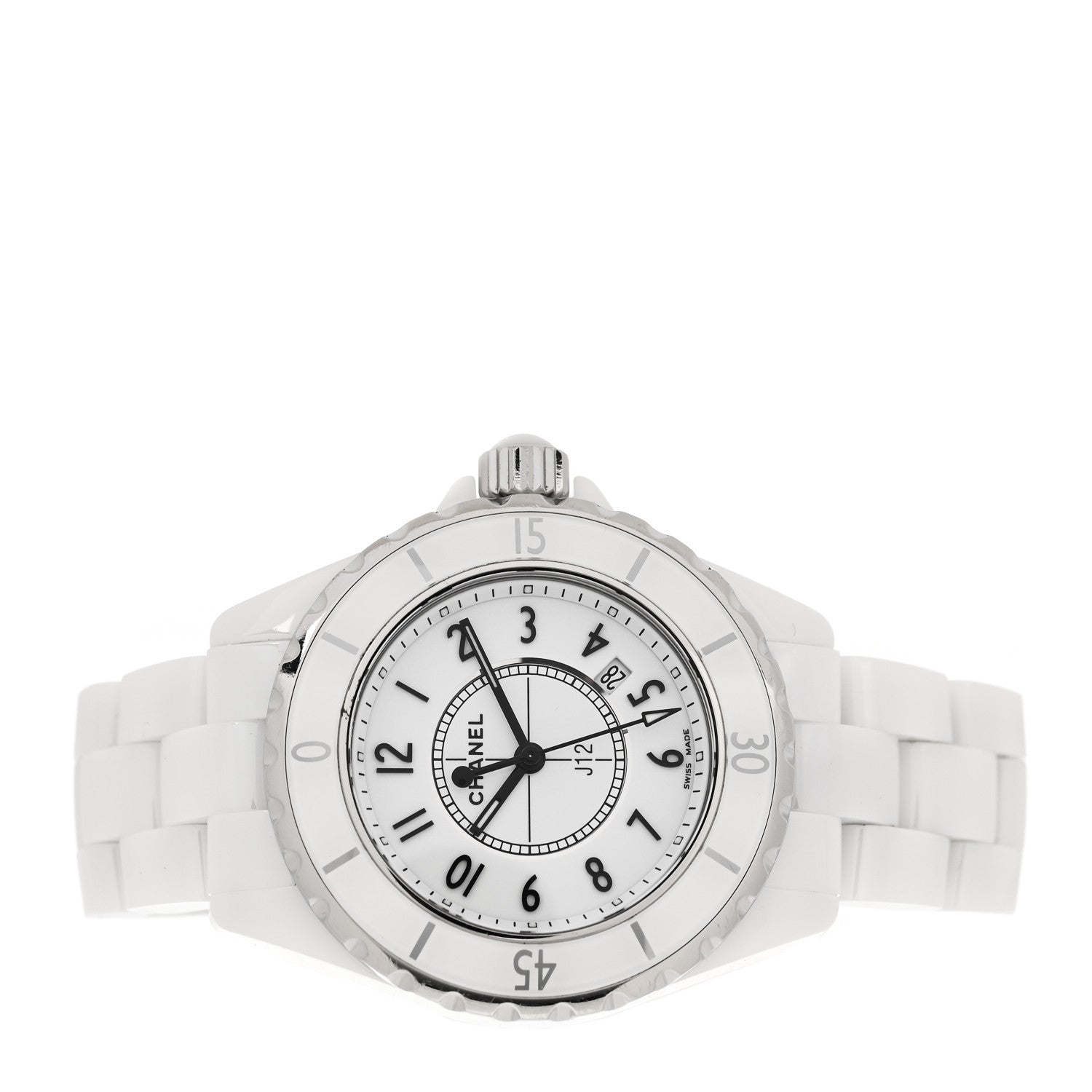 Chanel Stainless Steel Ceramic 33mm J12 Quartz Watch White 2 of 5