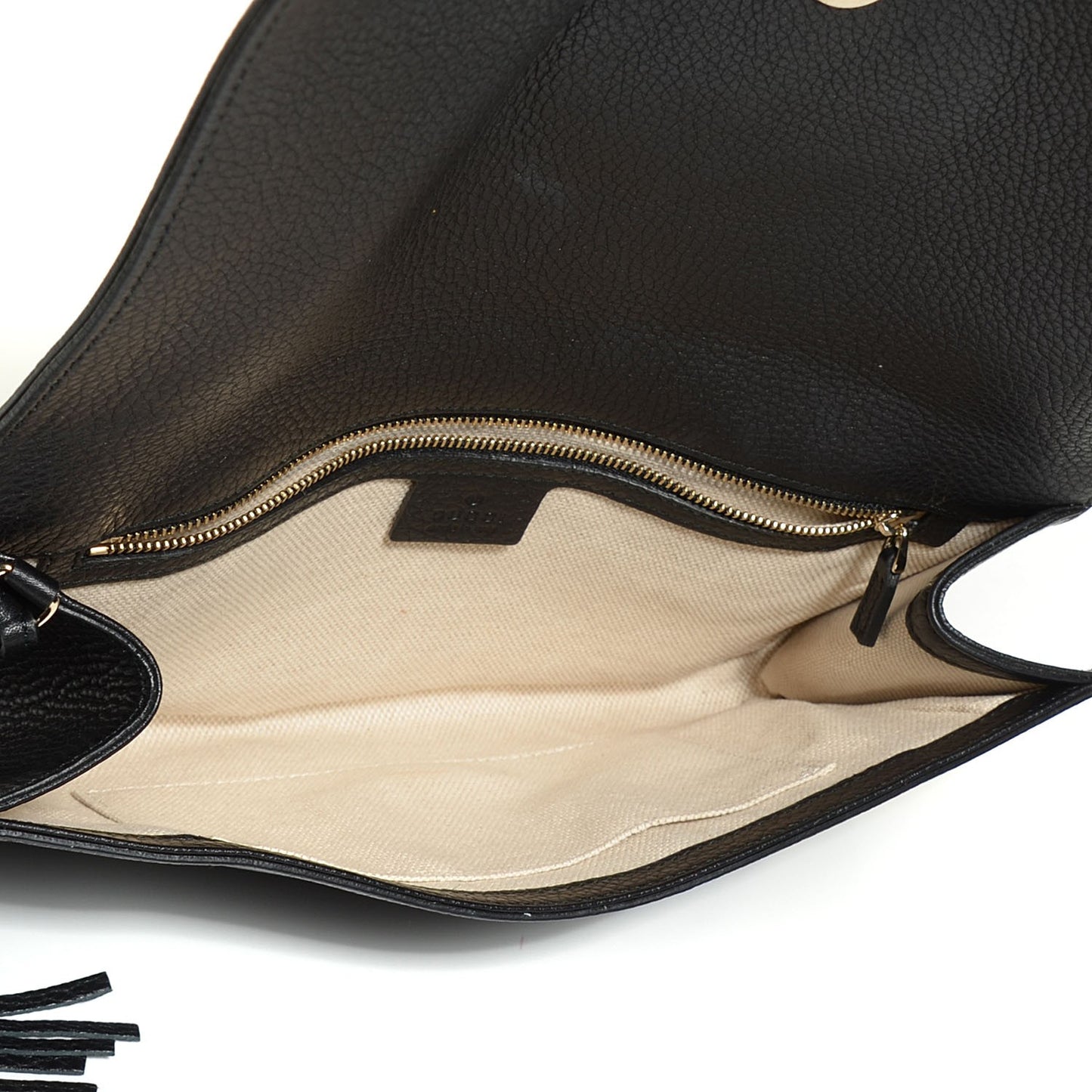 Pebbled Calfskin Medium Soho Clutch Black
