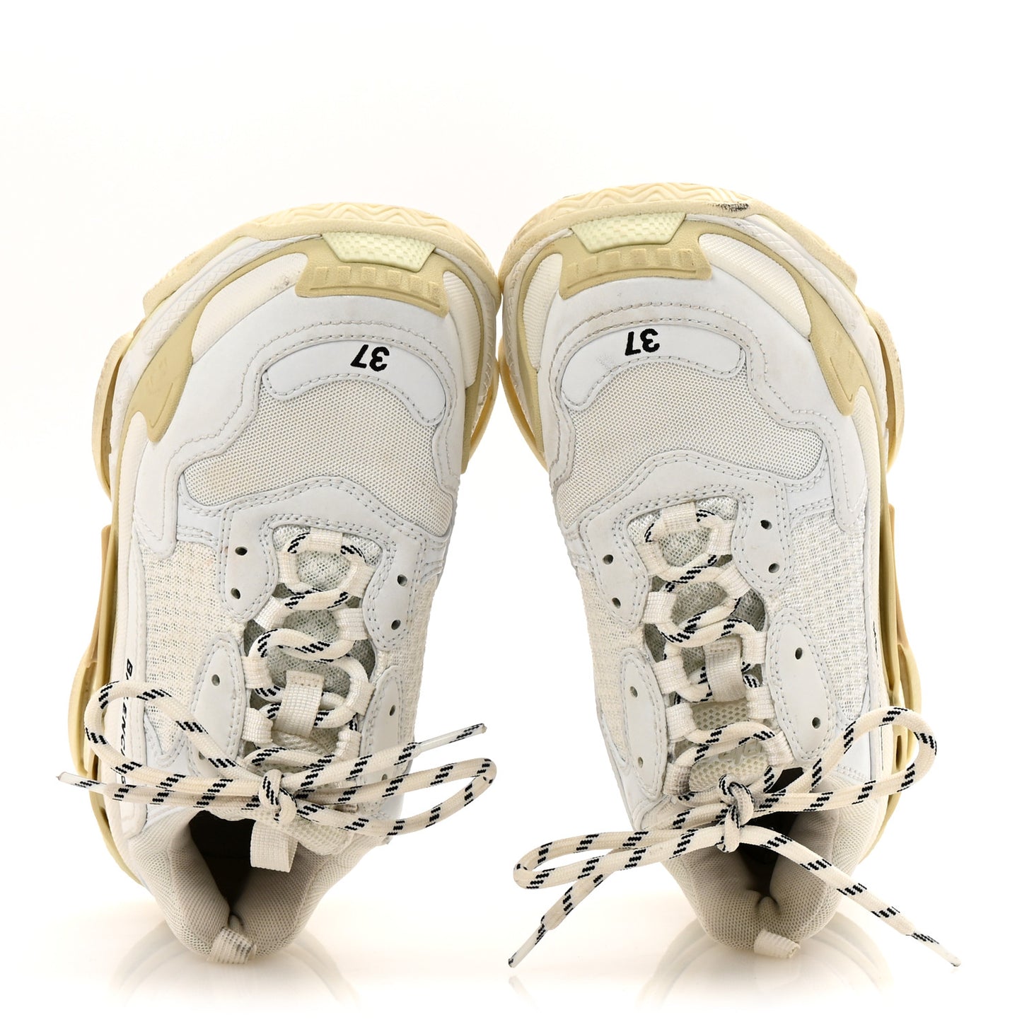 Fabric Mesh Womens Triple S Sneakers 37 White