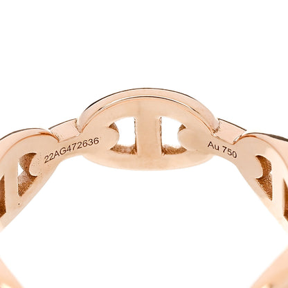 Hermes 18K Rose Gold PM Chaine d'Ancre Enchainee Ring 51 5.75 6 of 7
