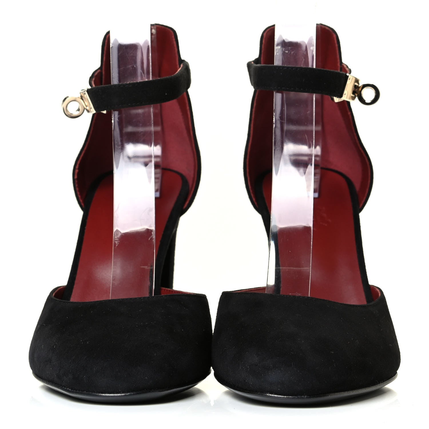 Hermes Suede Goatskin Baby 90 Pump 38 Black 2 of 6